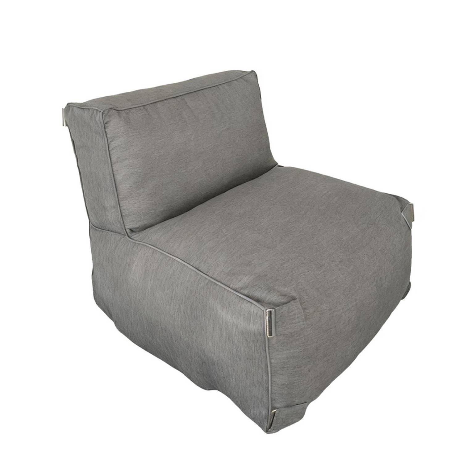 Salon de jardin modulable 3 places gris en tissu déperlant PRAIANO - Image 7
