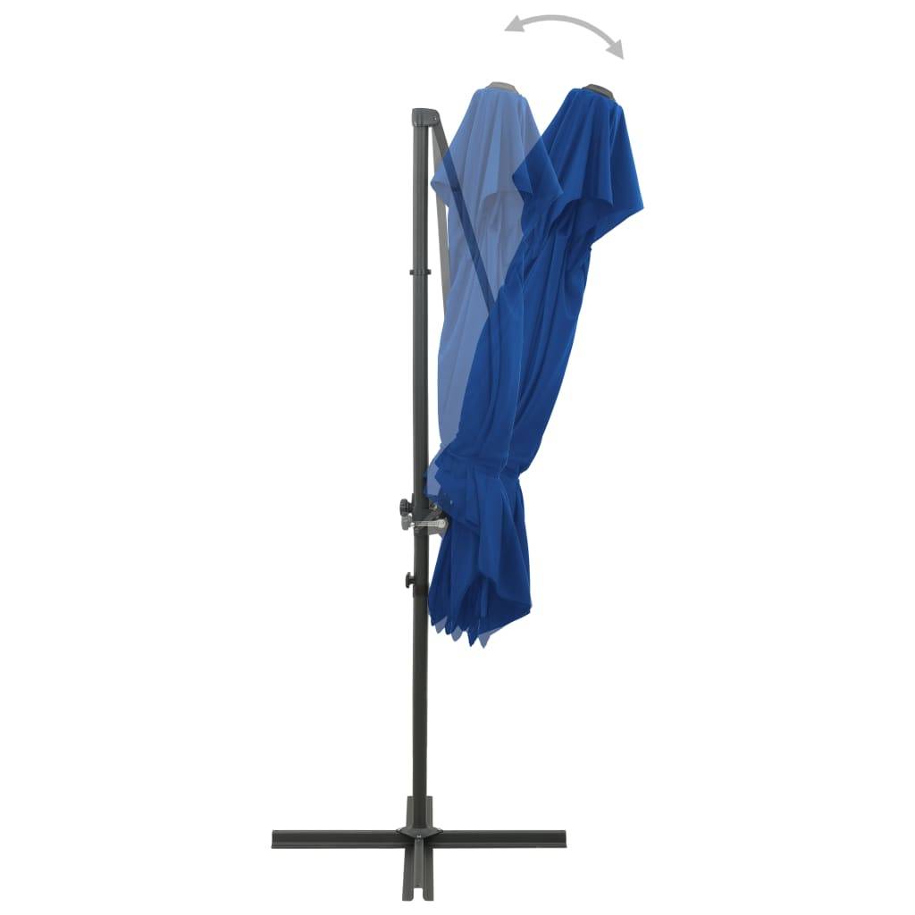 Helloshop26 - Parasol déporté à double toit 250 x 250 cm bleu - Image 5
