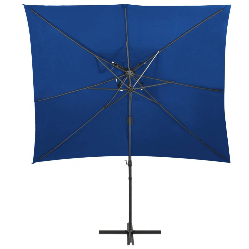 Helloshop26 - Parasol déporté à double toit 250 x 250 cm bleu - Image 2