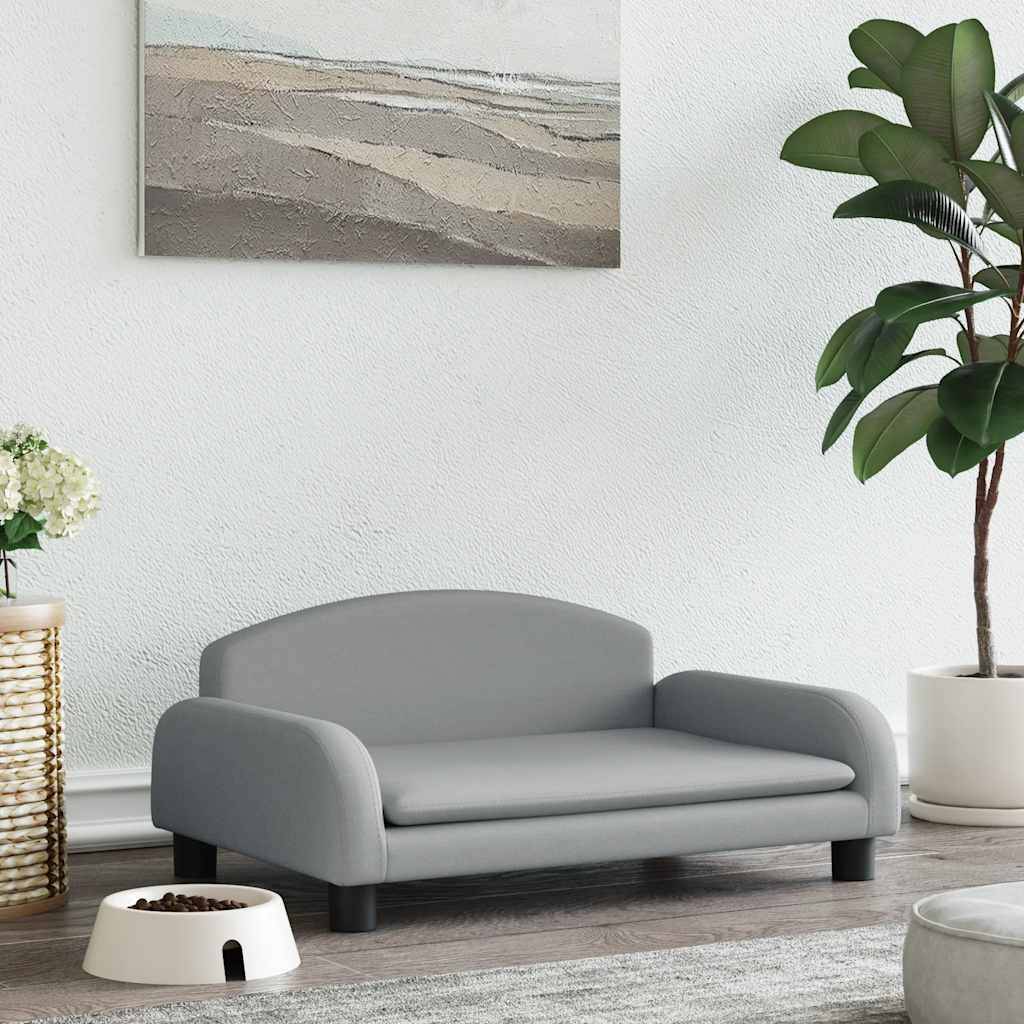 Canapé pour chien tissu et bois gris clair 70 x 45 x 30 cm - PANGIVO