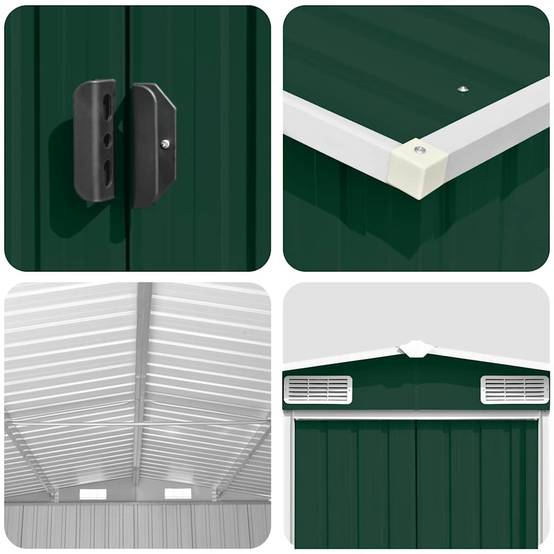 Vidaxl - Abri de jardin 257x580x181 cm Métal Vert vidaXL 143352 - Image 4