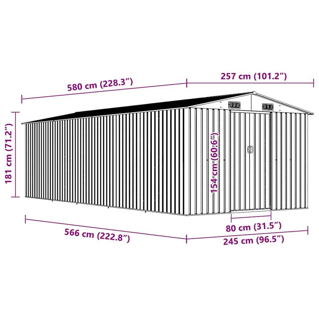 Vidaxl - Abri de jardin 257x580x181 cm Métal Vert vidaXL 143352 - Image 3