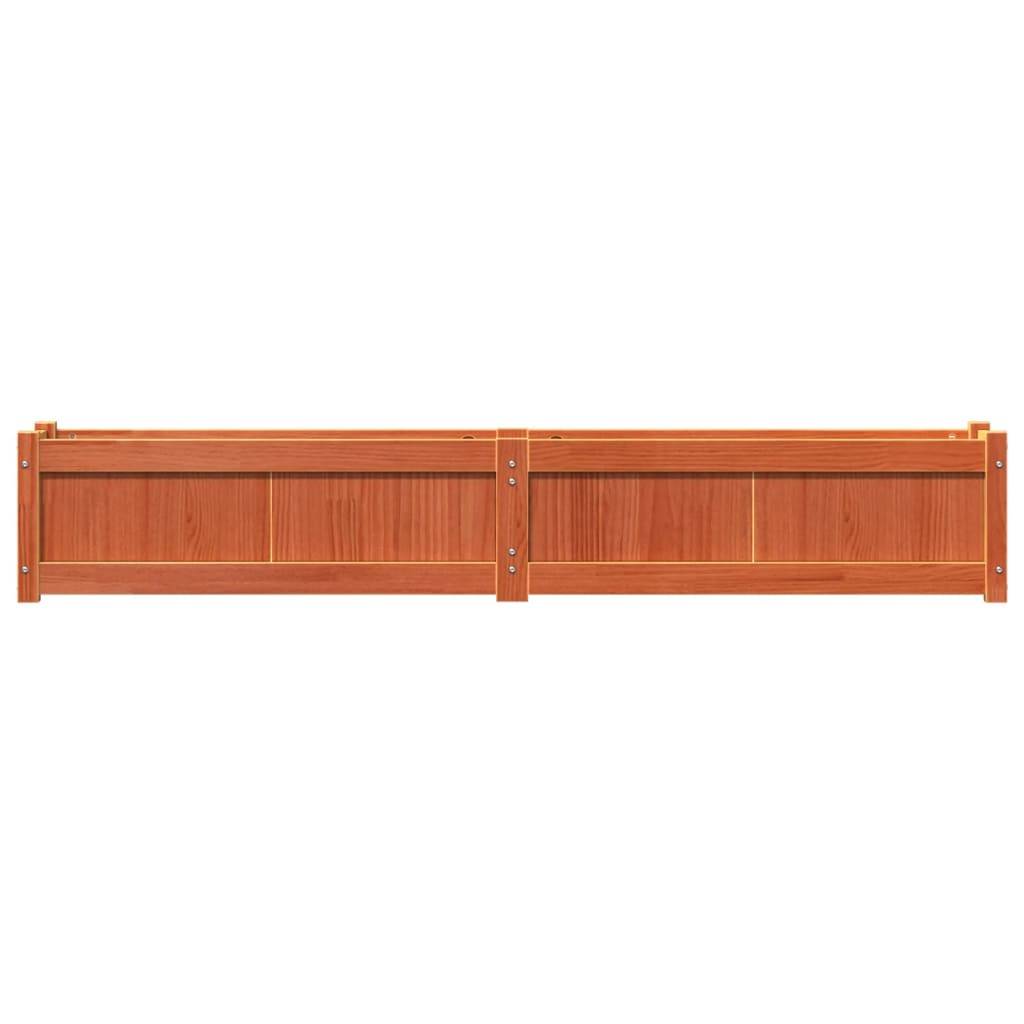 Jardinière | Pot de fleurs | Cache-pot | Bac à fleurs cire marron 180x31x31 cm bois de pin massif - Image 5