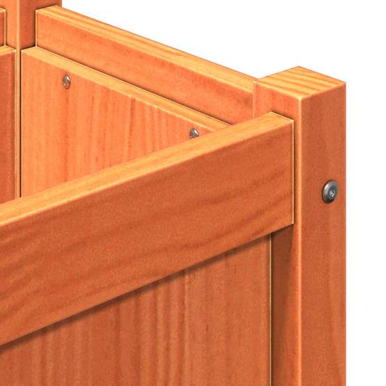 Jardinière | Pot de fleurs | Cache-pot | Bac à fleurs cire marron 180x31x31 cm bois de pin massif - Image 9