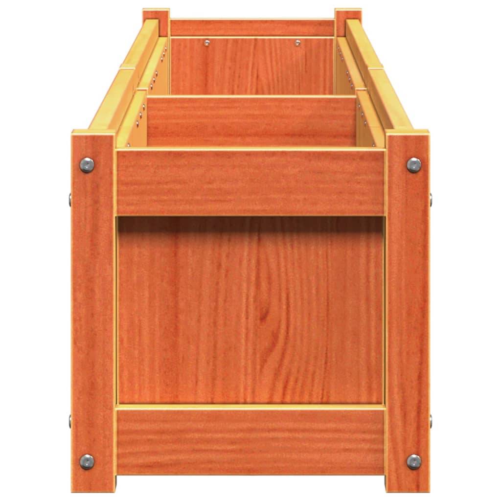Jardinière | Pot de fleurs | Cache-pot | Bac à fleurs cire marron 180x31x31 cm bois de pin massif - Image 6