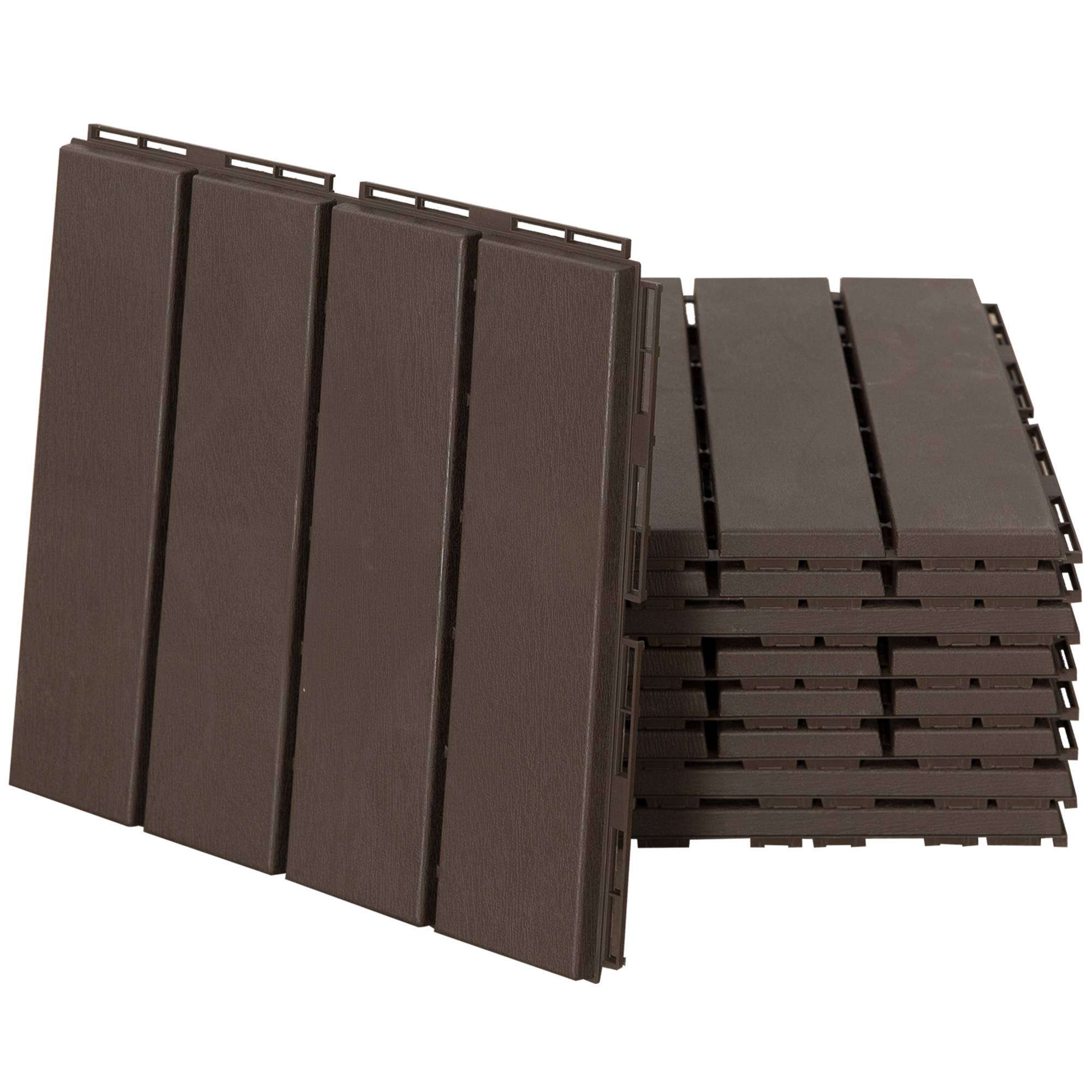ComfortXL - Dalles terrasse composite 30 x 30 cm chocolat lot de 9 clipsables antidérapantes - ComfortXL Outdoor Living - Image 10