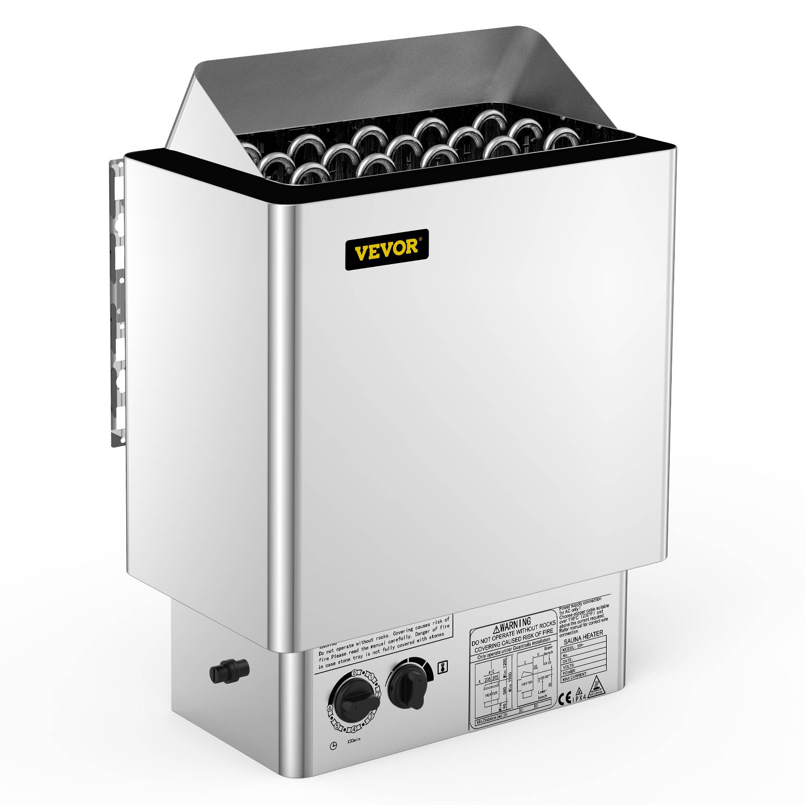 VEVOR Poêle de sauna électrique 9kW, contrôle thermostatique, 380-415V, pour espace 9-13m³, température 30-110°C. - Image 1