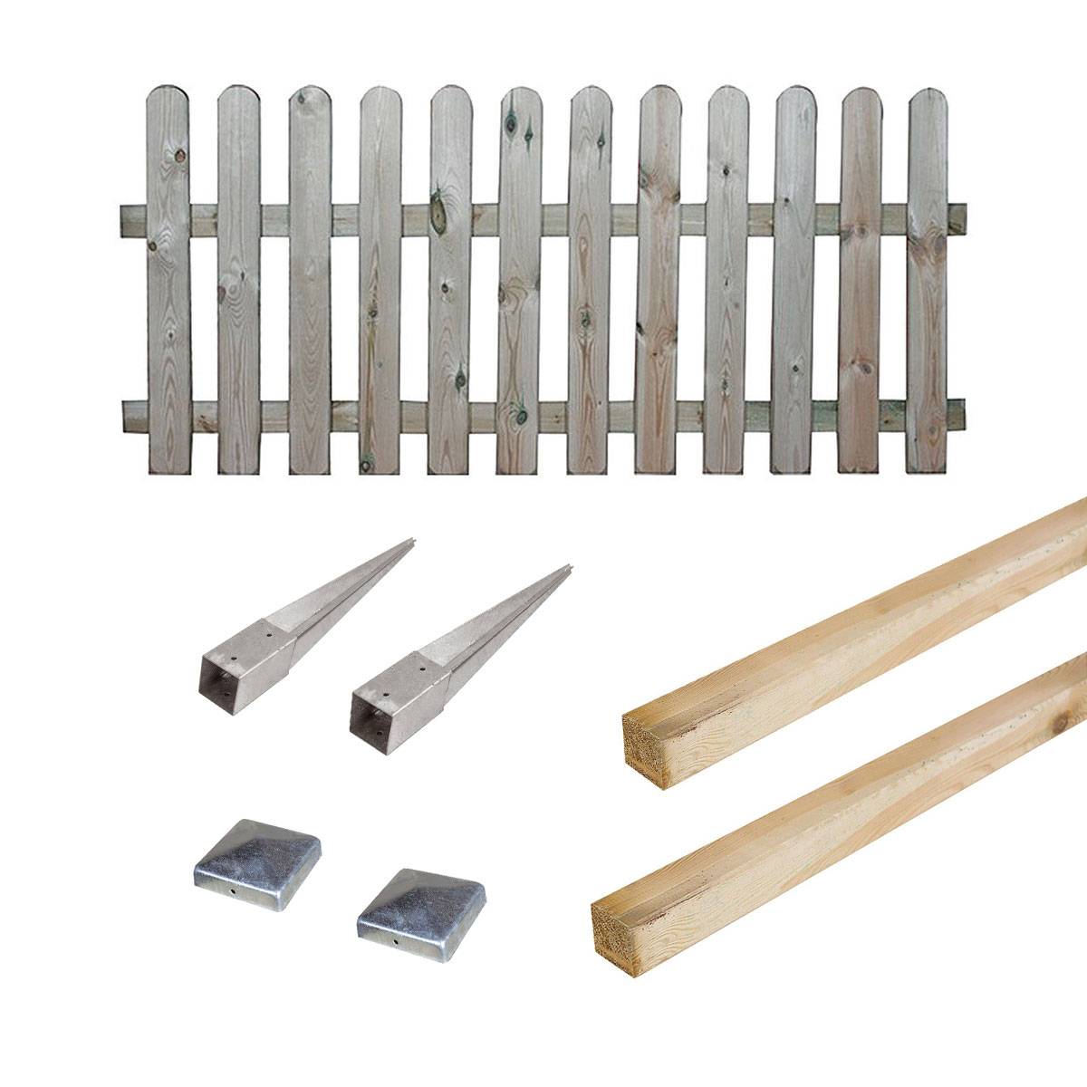 Kit barrière en bois Coquelicot H 80 cm à enfoncer - Cémonjardin - Image 1
