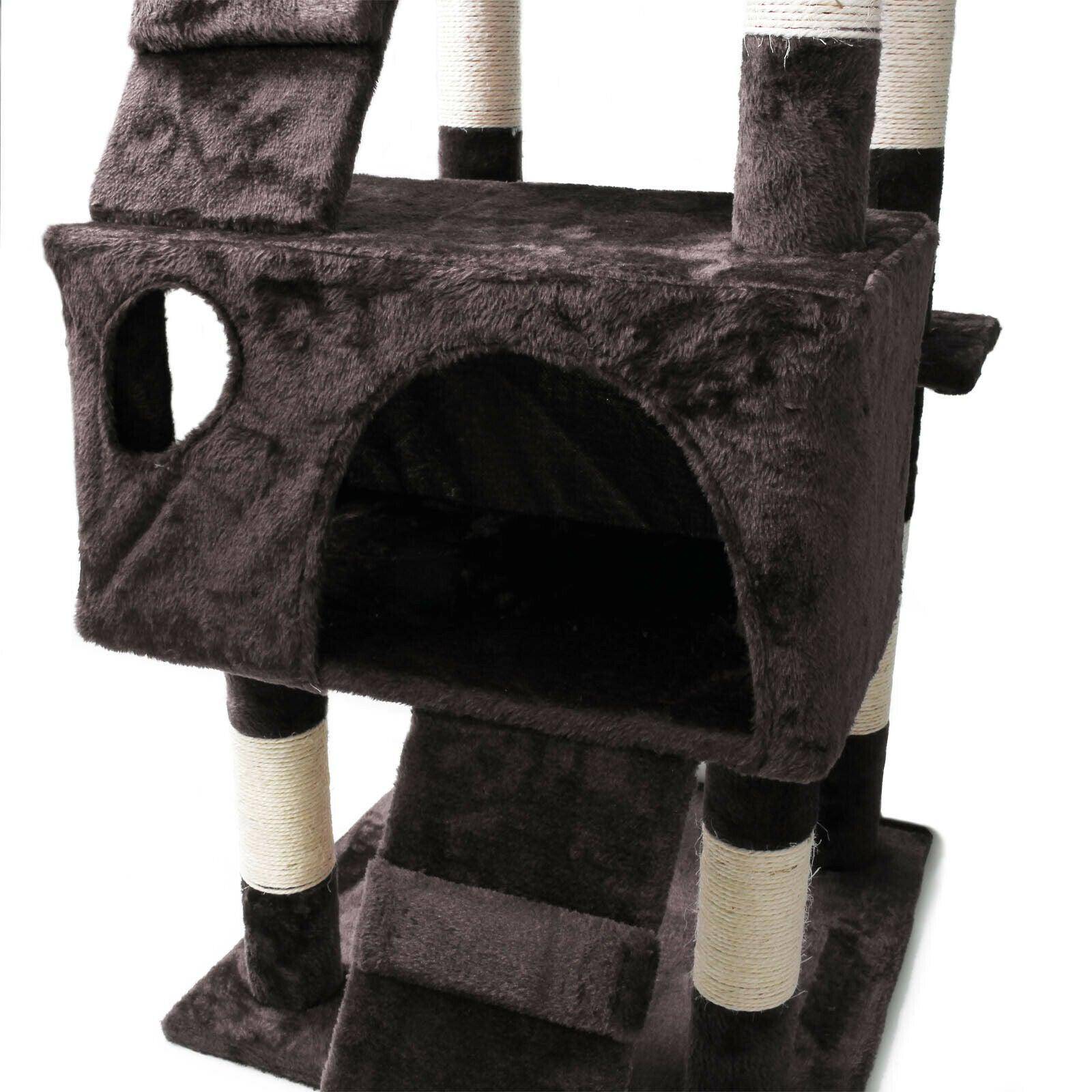 Arbre à chat corde en sisal griffoir grattoir jeux plateforme 170 cm gris - Image 5