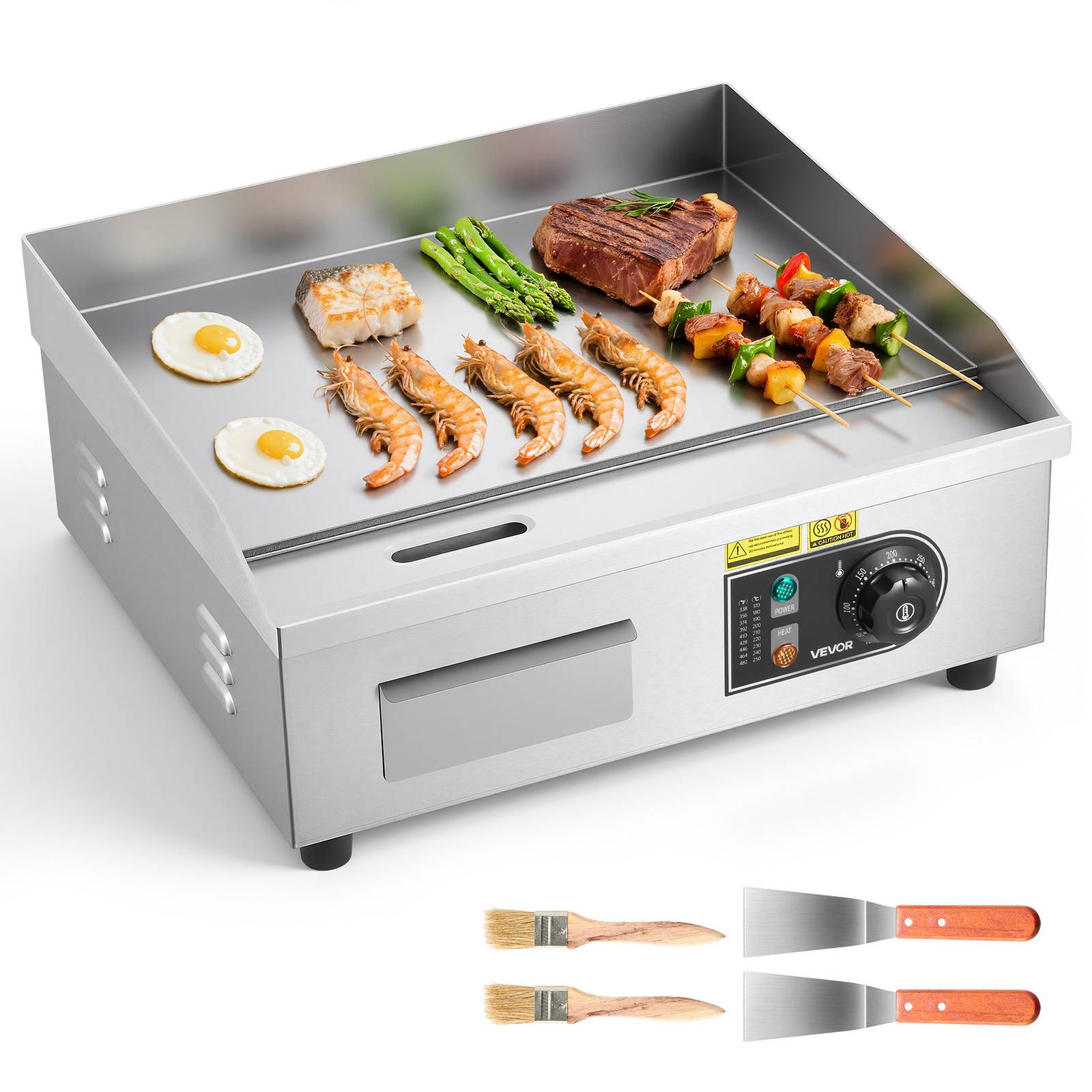 Vevor - VEVOR Plancha Électrique Plaque à Snacker 45x30cm Température Réglable 50-300°C - Image 1