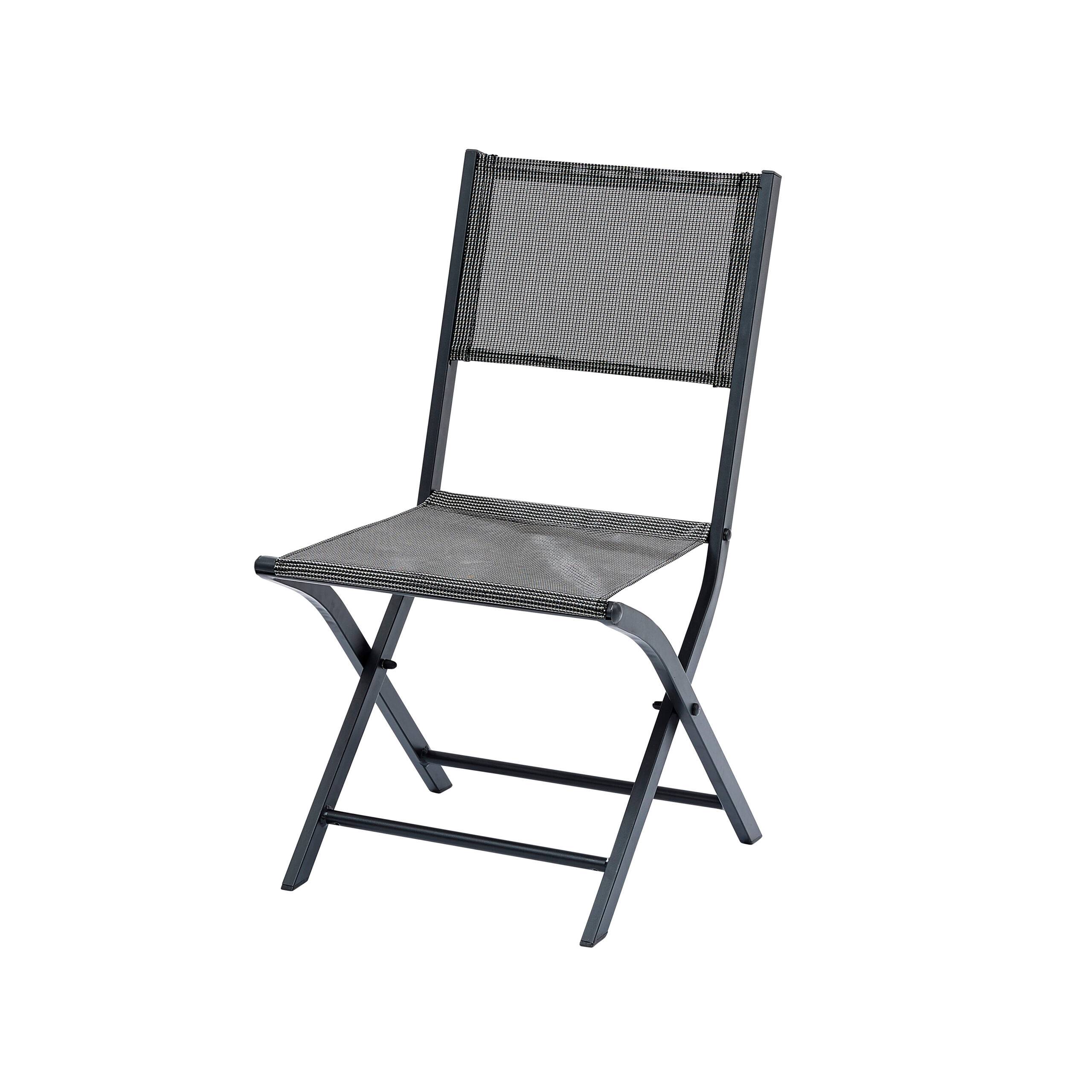 Wilsa Garden - Ensemble MODULO 4/8p en aluminium gris et verre transparent modulable, 4 fauteuils et 4 chaises pliantes - Image 5