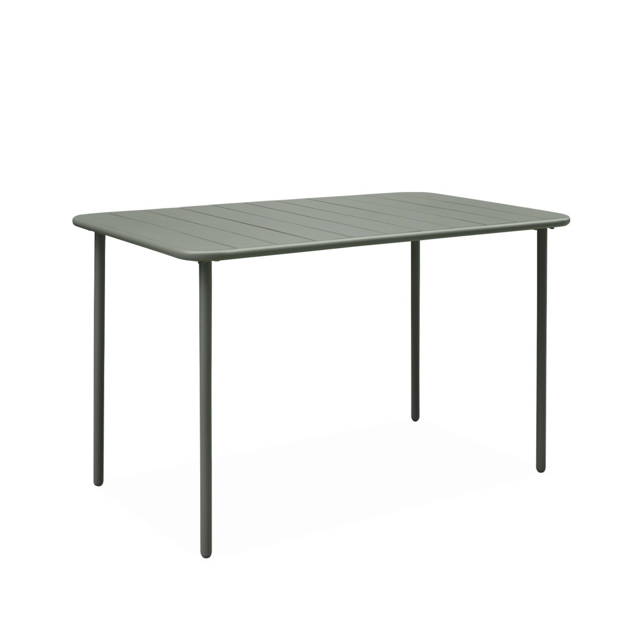 sweeek - Table de jardin métal + 4 assises kaki en acier. Amelia. 120x70xH72.5cm (12.2kg) | sweeek - Image 6