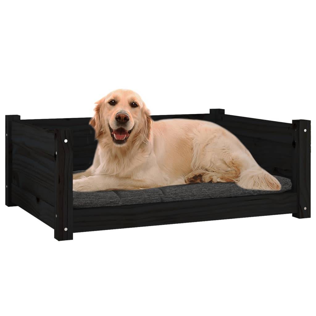 Vidaxl - Lit pour chien Noir 75,5x55,5x28 cm Bois de pin solide vidaXL 821456 - Image 4