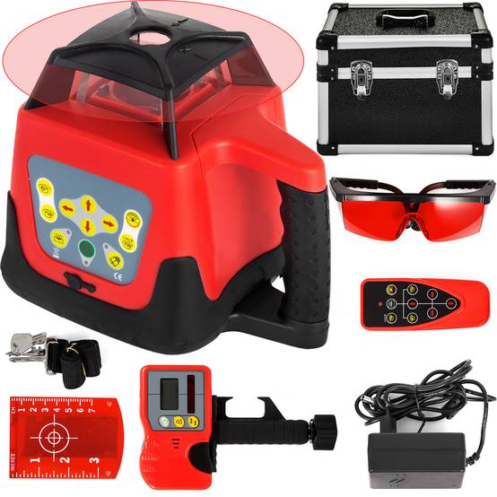 VEVOR Niveau laser rotatif 360°, autonivelant, faisceau rouge, portée 500m pour chantiers intérieurs et extérieurs. - Image 8