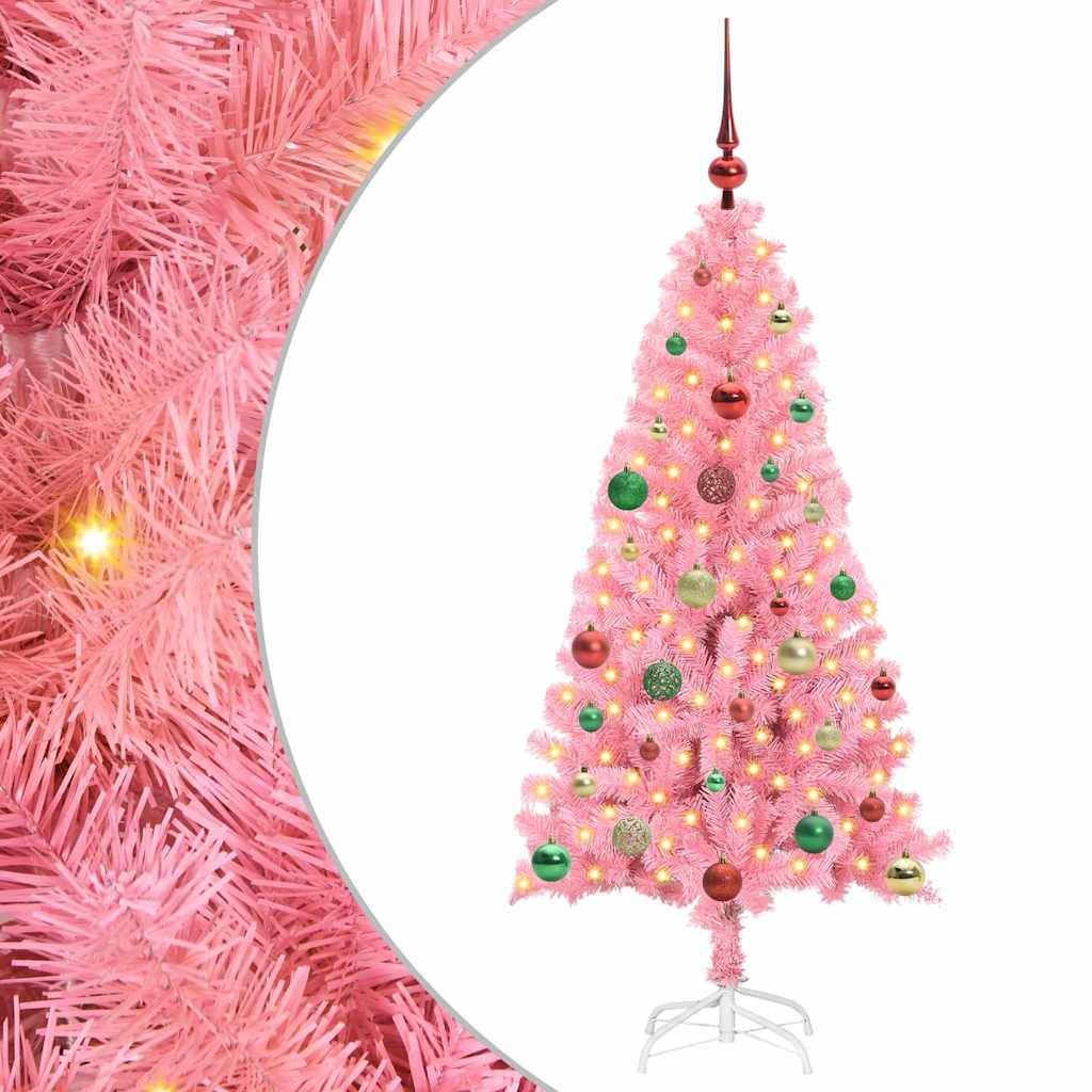 ComfortXL - Sapin de Noël Artificiel Rose 150 cm, Kit Complet Lumineux avec 150 LED et 61 Boules – ComfortXL Outdoor Living - Image 2