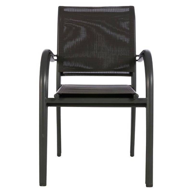 Hesperide - Fauteuil de jardin empilable "Piazza" anthracite & graphite aluminium traité époxy - Hespéride - Image 5