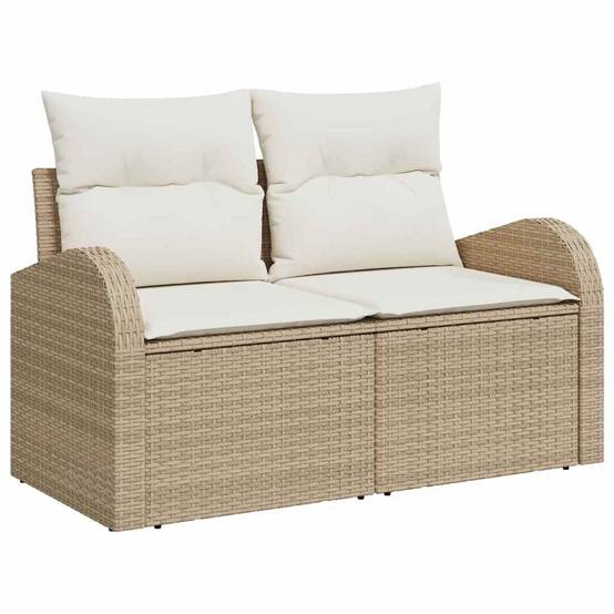 Ensemble Lounge 9 pcs Polyrotin Beige avec Table et Canapés Rangement pour Jardin Élégant Chic – ComfortXL Outdoor Living - Image 4