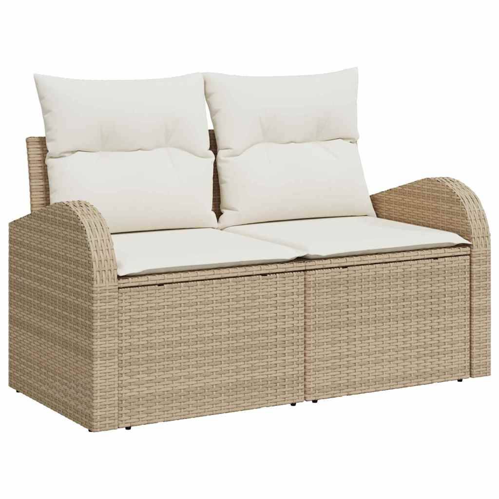 Ensemble Lounge 9 pcs Polyrotin Beige avec Table et Canapés Rangement pour Jardin Élégant Chic – ComfortXL Outdoor Living - Image 4