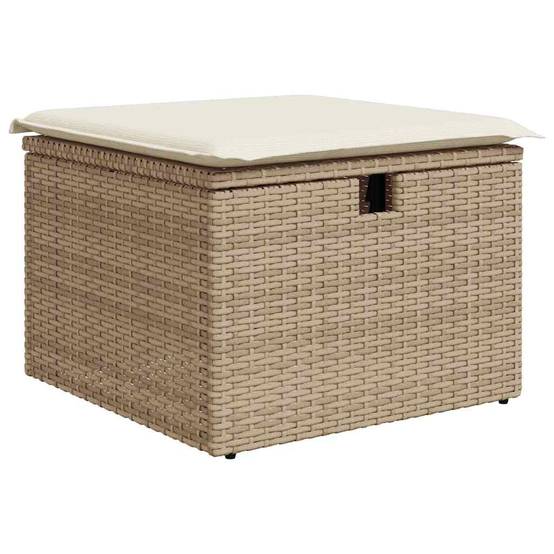 Ensemble Lounge 9 pcs Polyrotin Beige avec Table et Canapés Rangement pour Jardin Élégant Chic – ComfortXL Outdoor Living - Image 7