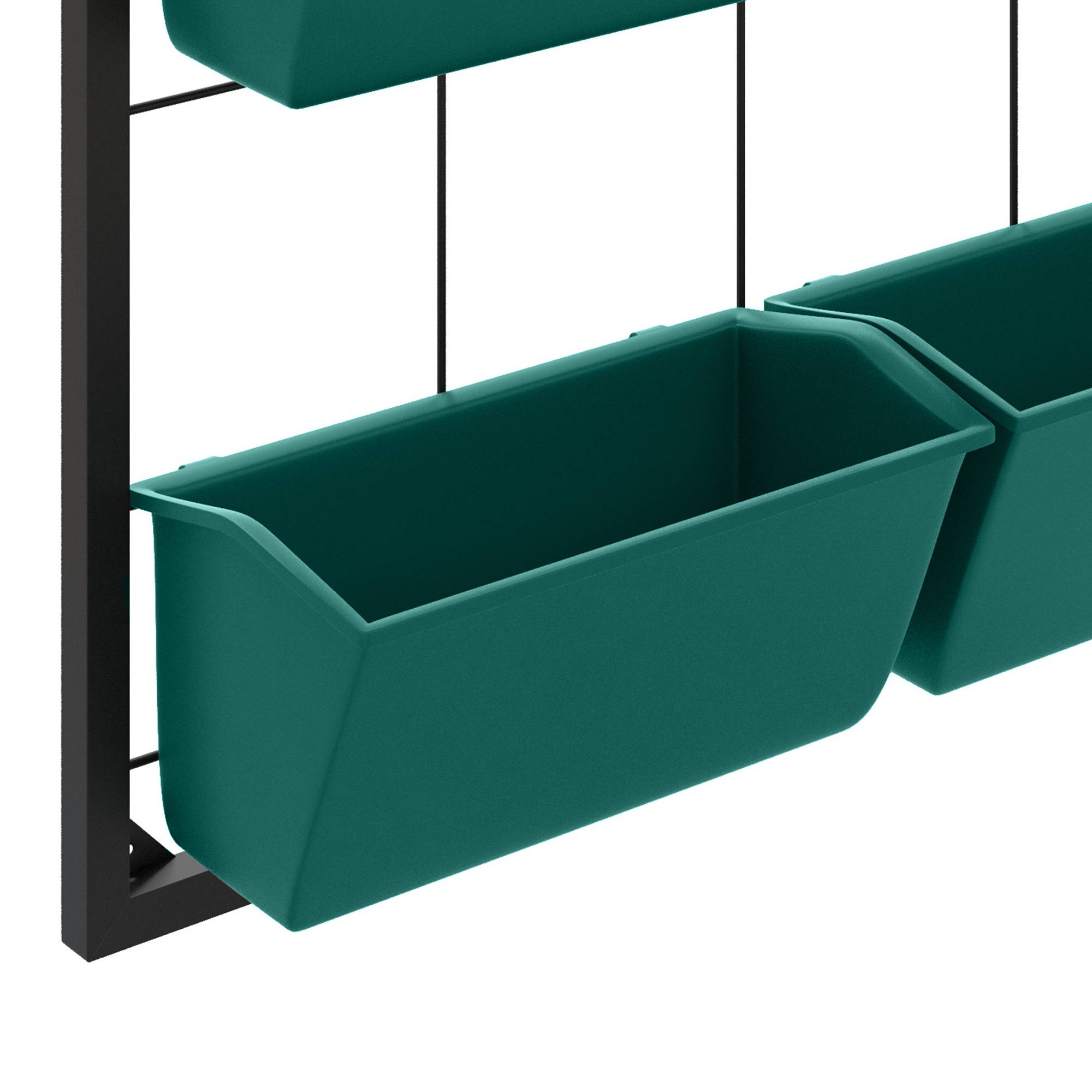 Potager Vertical Mur 3 Niveaux 6 Pots Acier Plastique, 52x14x66cm, Vert - Image 10