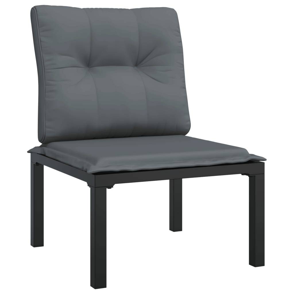 Helloshop26 - Salon de jardin meuble d'extérieur ensemble de mobilier 5 pièces noir et gris résine tressée - Image 3