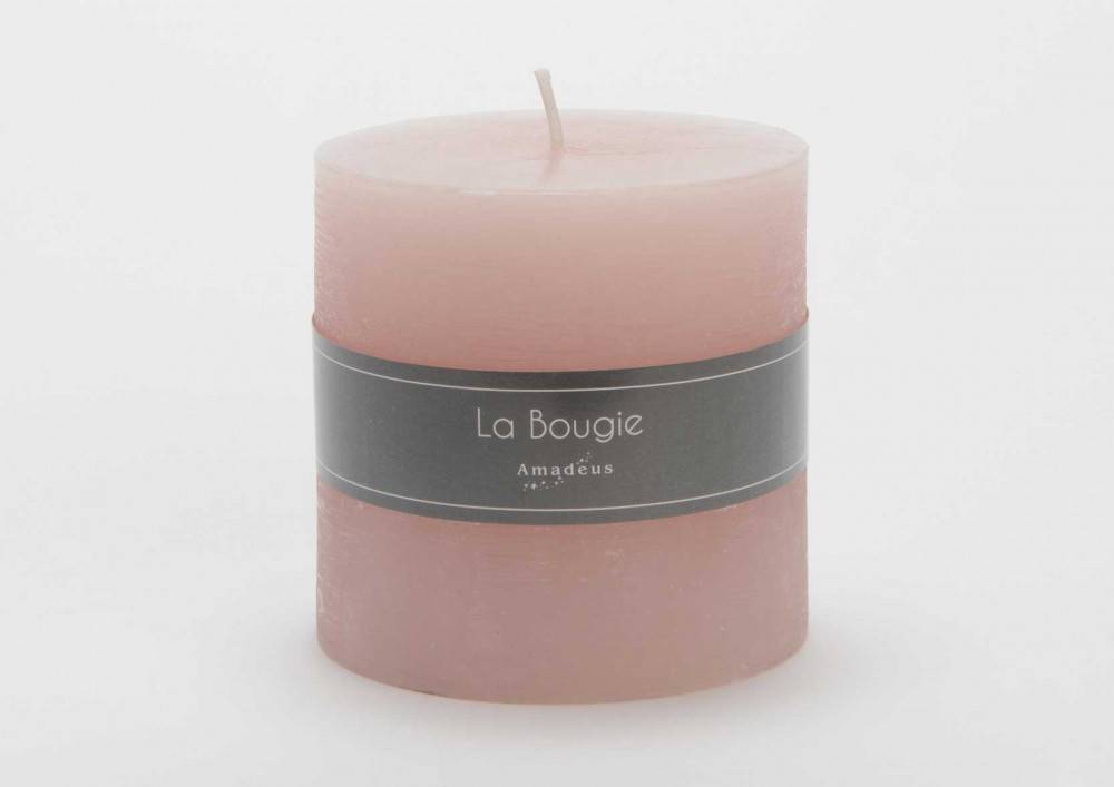 Amadeus - Bougie gros cylindre rose 10 X 10 cm (lot de 6) - Image 1