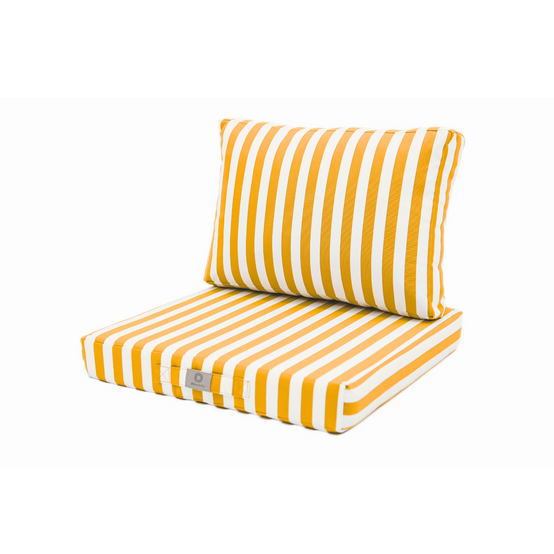 Coussins pour salon de jardin déhoussable 50x50cm Rayure jaunes - Déco arts - Image 1