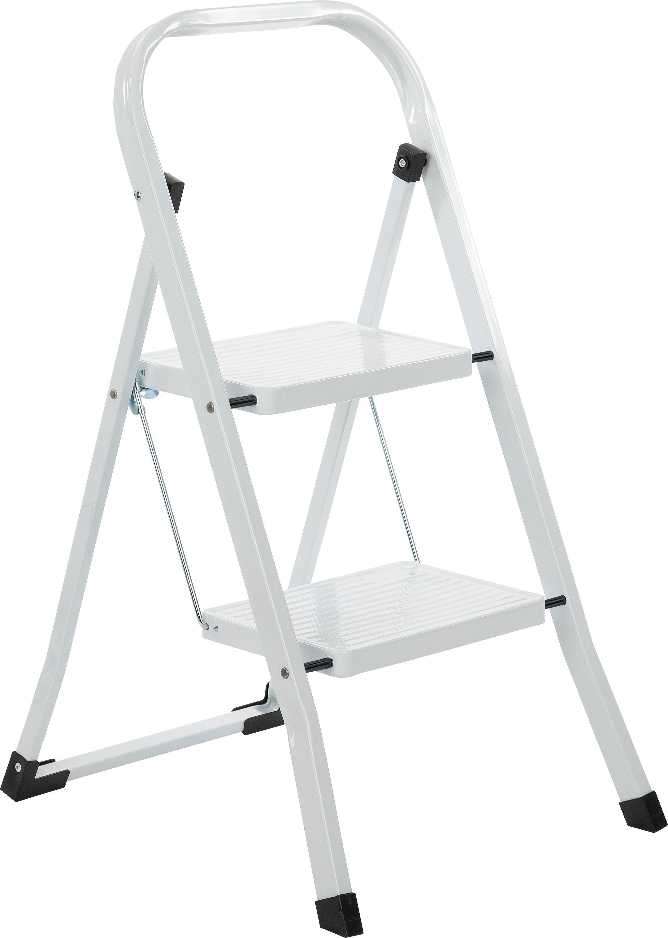 Escabeau 2 marches acier laqué avec marches larges, garde-corps 32 cm - ESCALO - Image 7