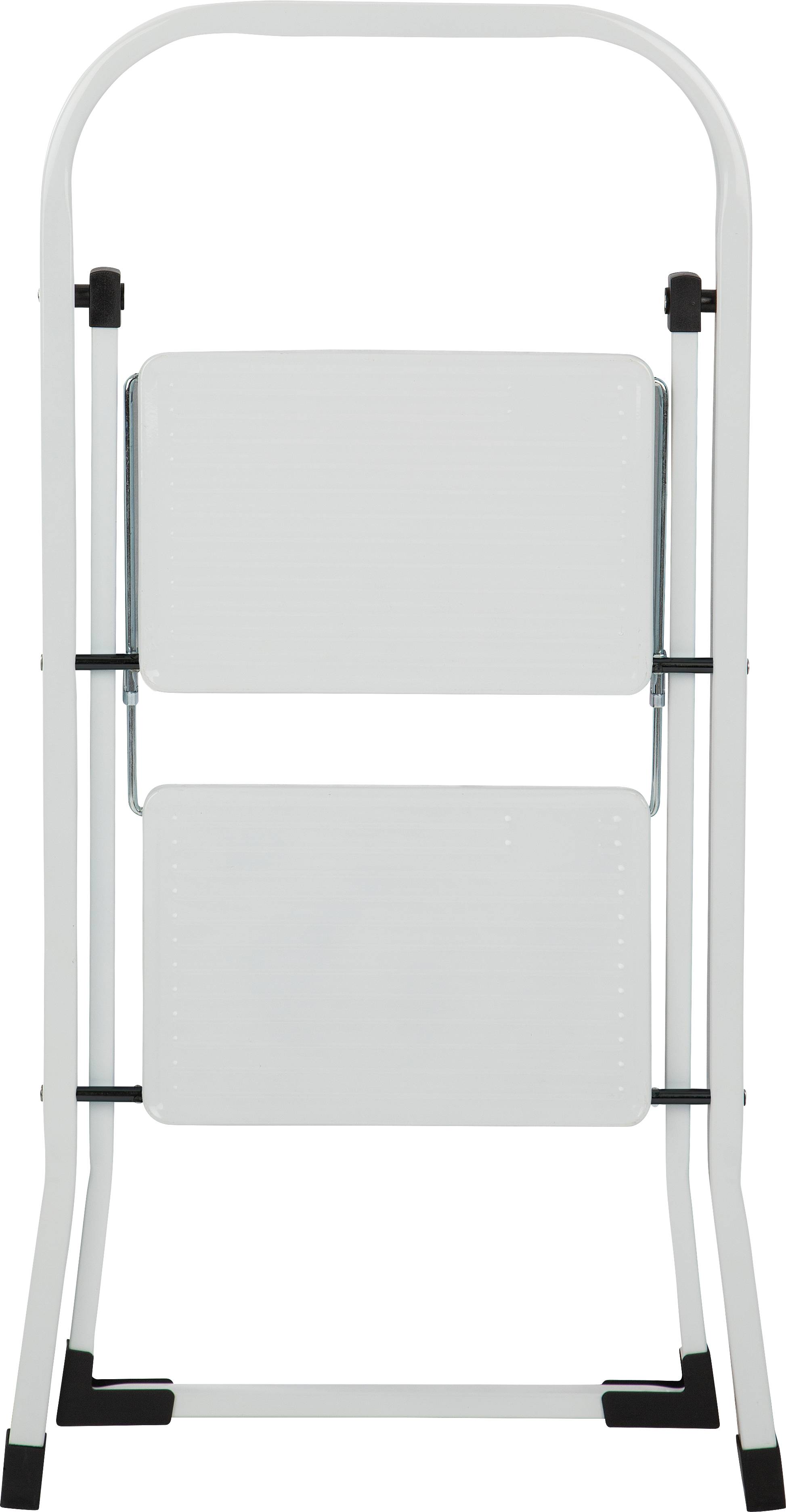 Escabeau 2 marches acier laqué avec marches larges, garde-corps 32 cm - ESCALO - Image 4