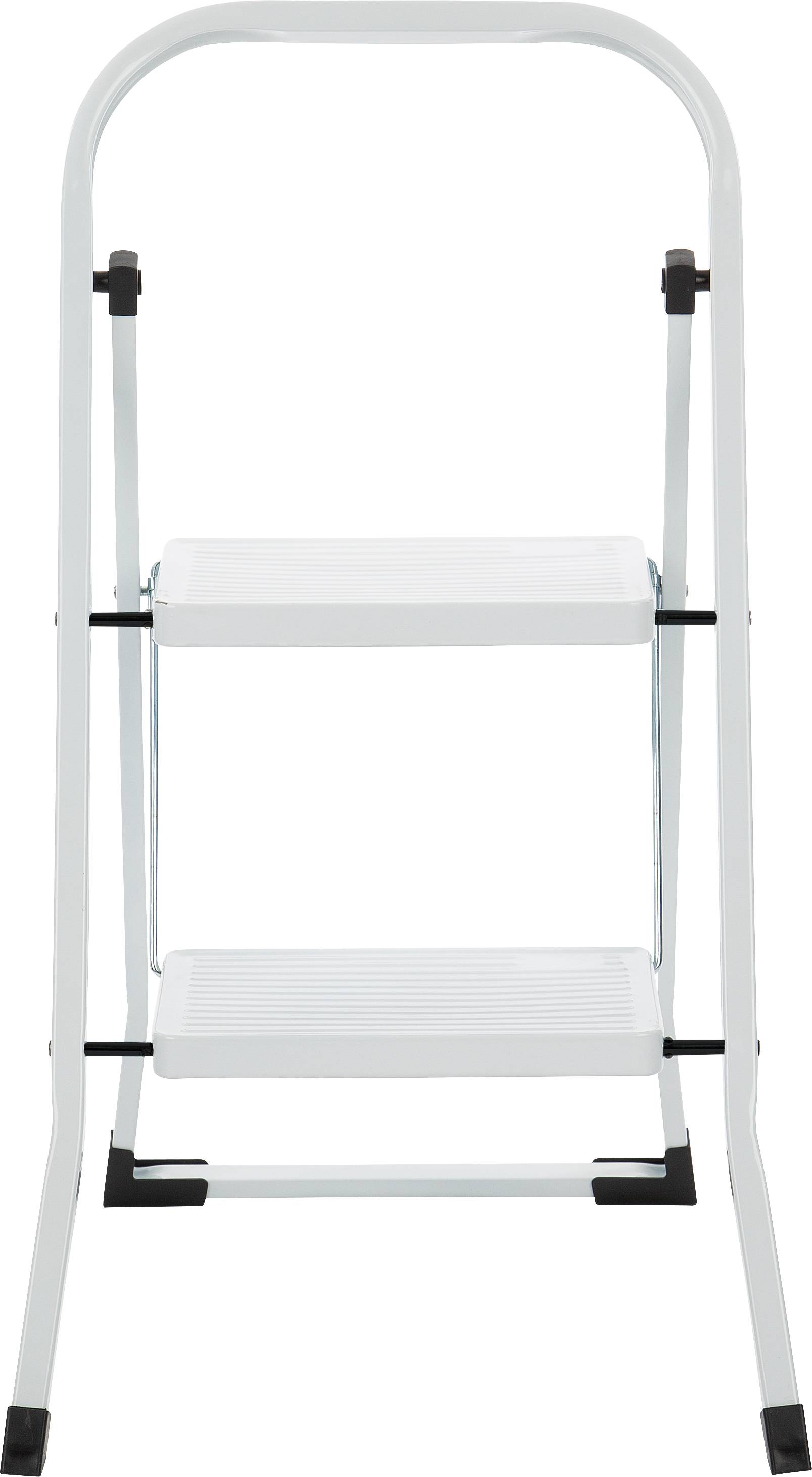 Escabeau 2 marches acier laqué avec marches larges, garde-corps 32 cm - ESCALO - Image 3
