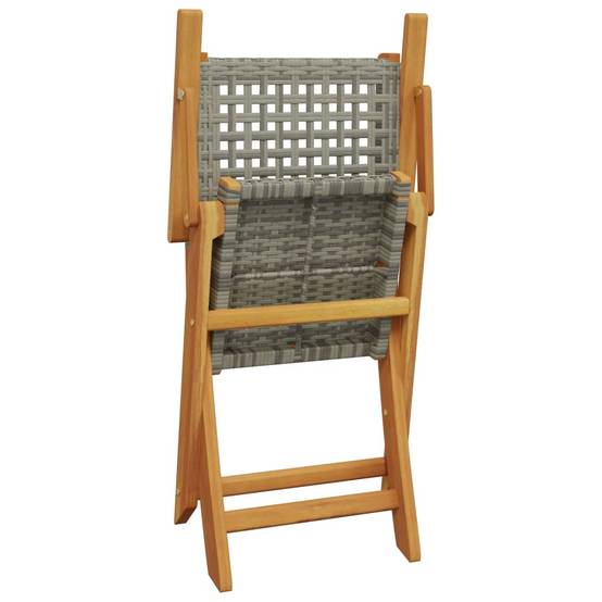 Ensemble de 5 pcs table de jardin avec chaises - mobilier de jardin résine tressée et bois massif-JU2690 - Image 7