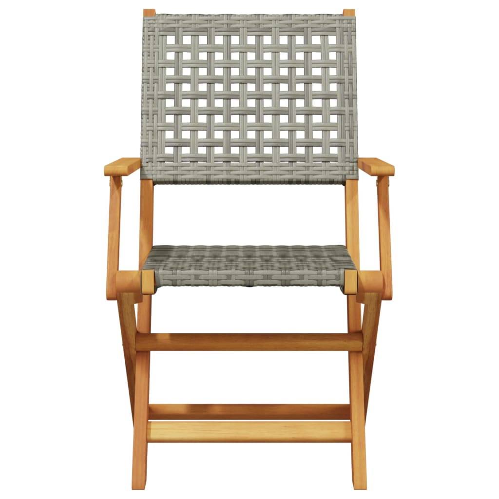 Ensemble de 5 pcs table de jardin avec chaises - mobilier de jardin résine tressée et bois massif-JU2690 - Image 4