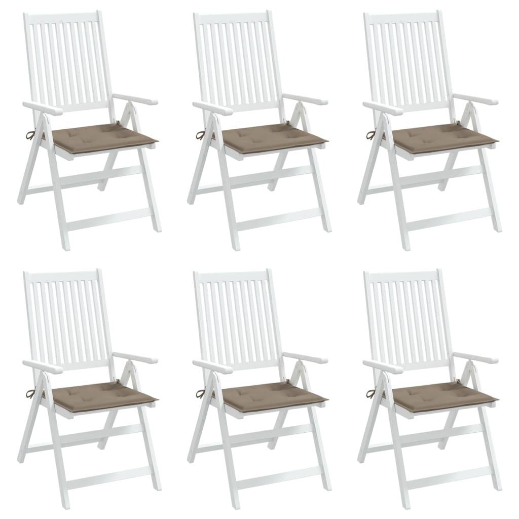 Coussins de chaise jardin tissu oxford taupe 50 x 50 x 4 cm - PANGIVO - Image 4