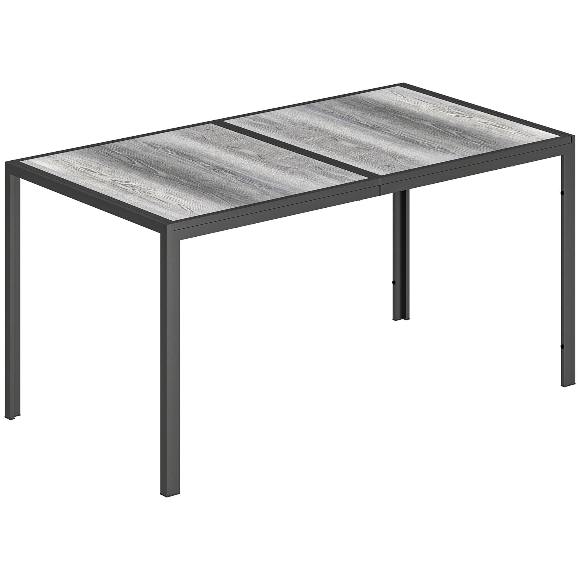 Outsunny - Table de jardin pour 4 à 6 personnes pieds en acier gris - Image 1