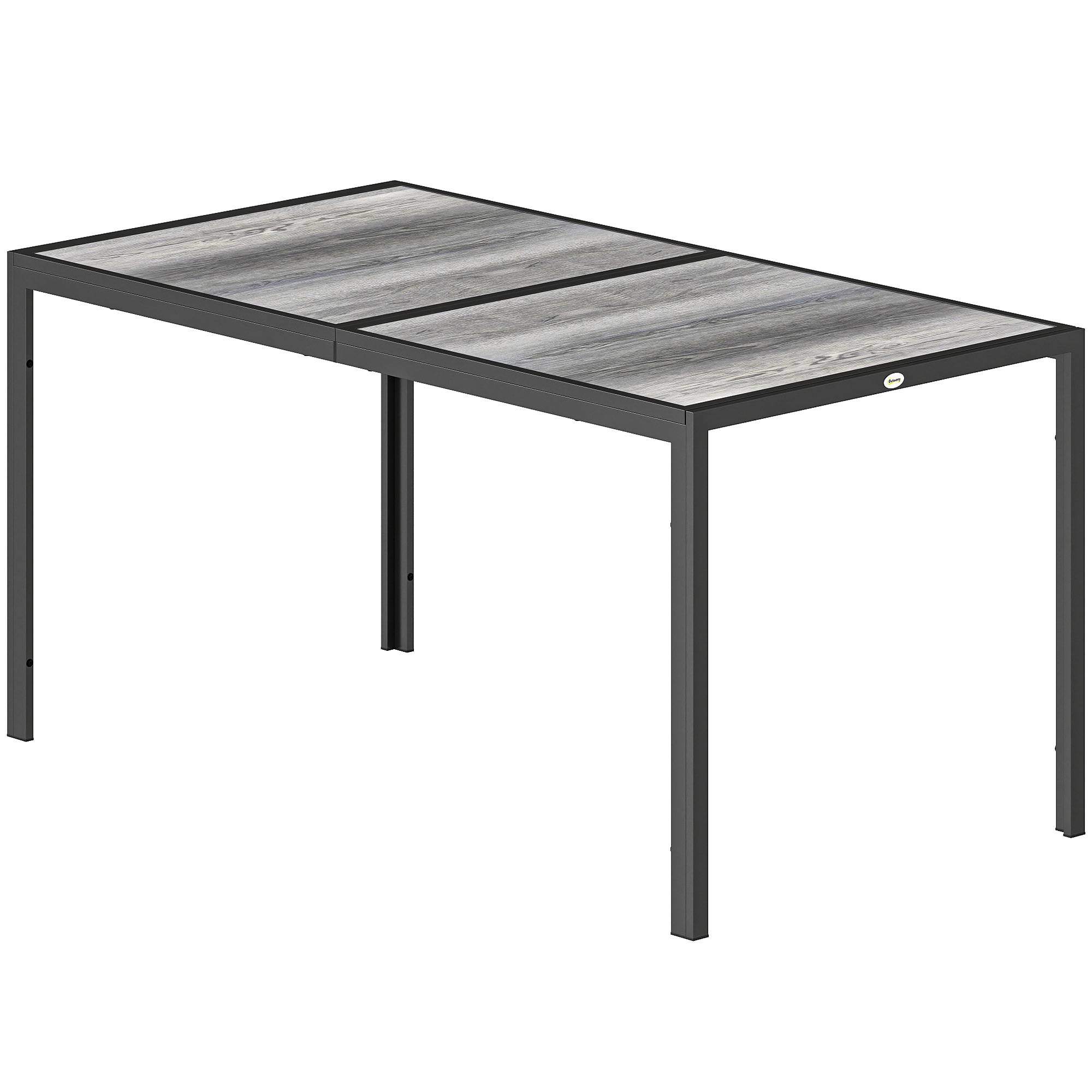 Outsunny - Table de jardin pour 4 à 6 personnes pieds en acier gris - Image 5