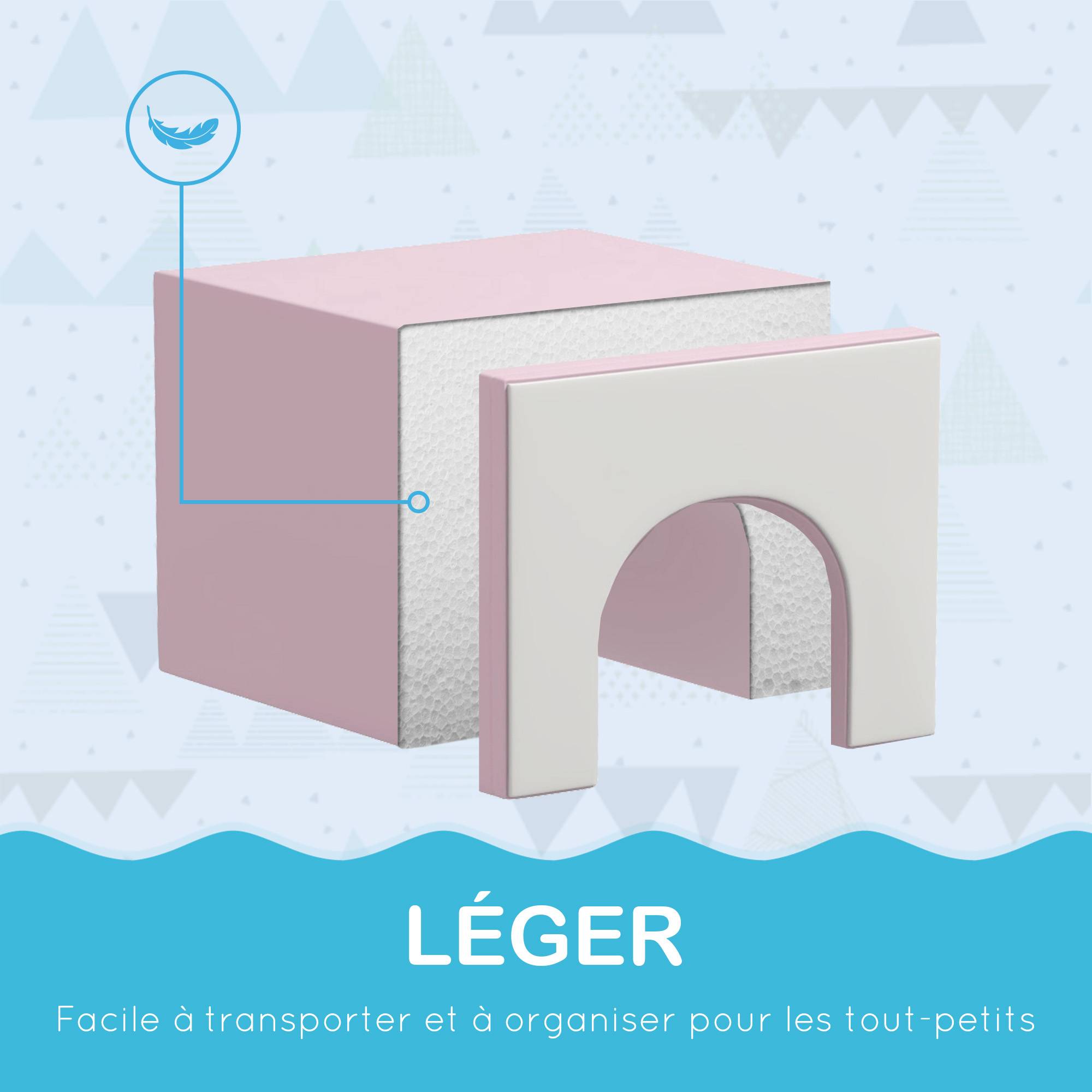 7PCS Module motricité bébé parcours motricité bébé en mousse EPE pour enfants d'âge préscolaire, multicolore - Image 9