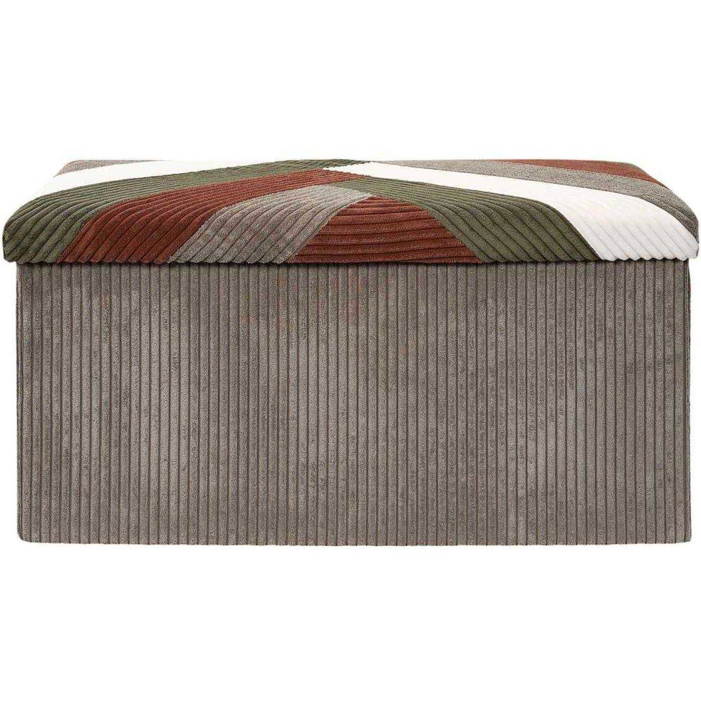 The Home Deco Factory - Banc coffre pliable patchwork côtelé Scott - Image 4