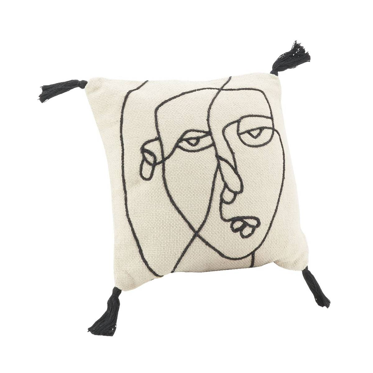 Aubry Gaspard - Coussin en coton Visage 45 x 45 cm - Image 1