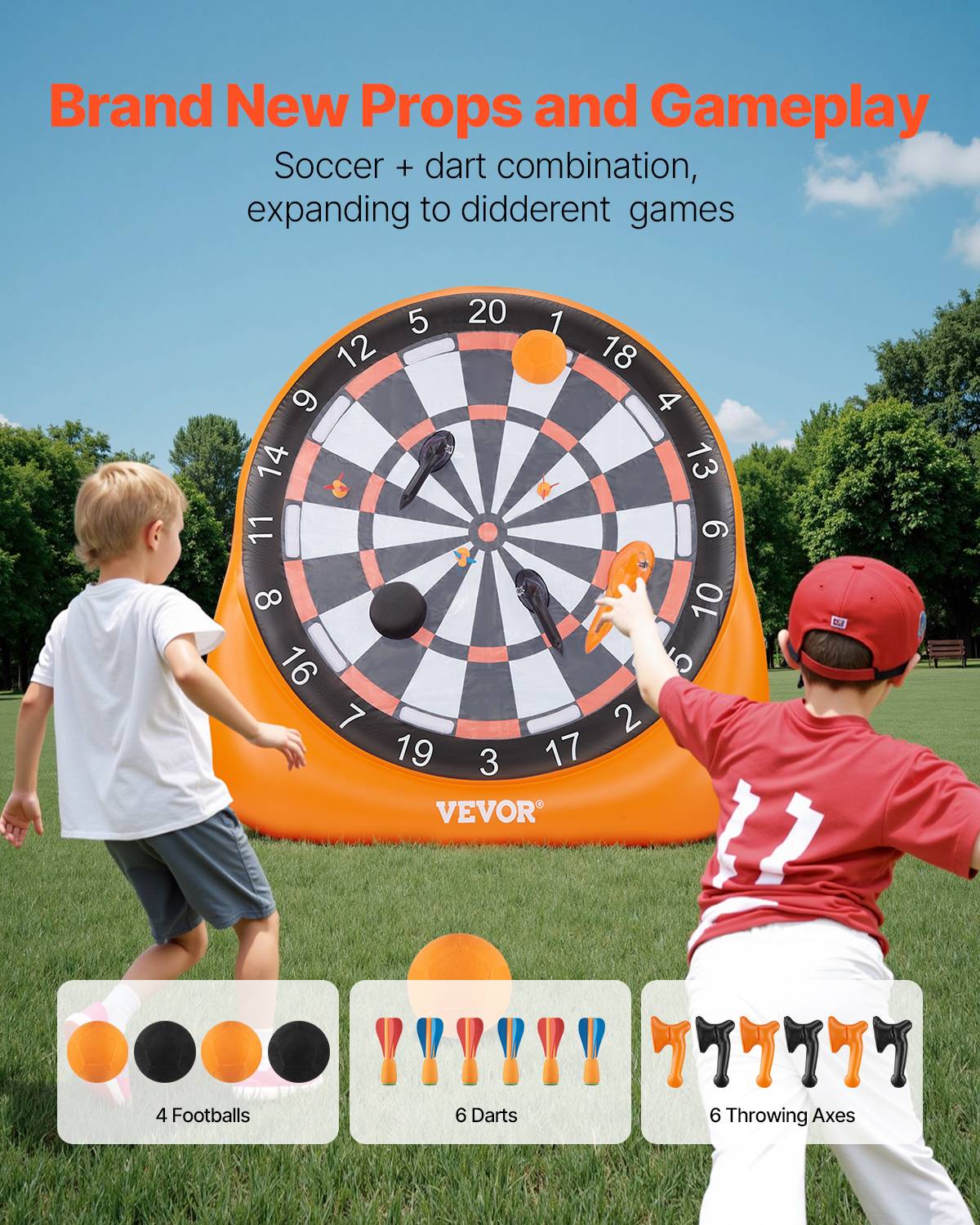 Vevor - VEVOR Cible Foot Gonflable Jeu de Fléchettes Géante 2 m pour Jeux Plein Air - Image 2