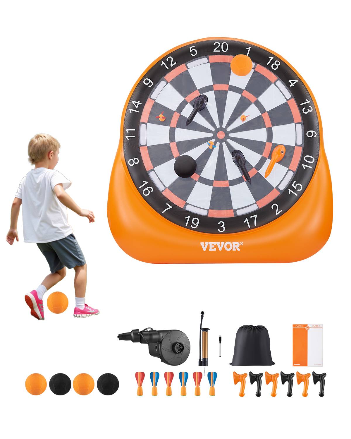 Vevor - VEVOR Cible Foot Gonflable Jeu de Fléchettes Géante 2 m pour Jeux Plein Air - Image 1