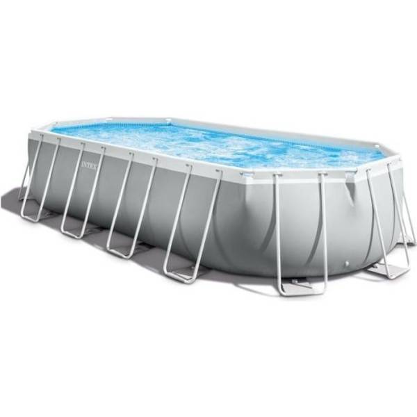 Intex - Kit Piscine hors sol tubulaire INTEX - Pris Frame - 610 x 305 x 122 cm - Ovale (Pompe, bâche, tapis de sol et échelle) - 26798 - Image 1