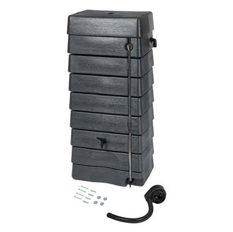 Récupérateur d'eau tonneau forme murale 276 litres anthracite - Image 1