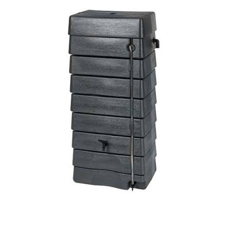 Récupérateur d'eau tonneau forme murale 276 litres anthracite - Image 2