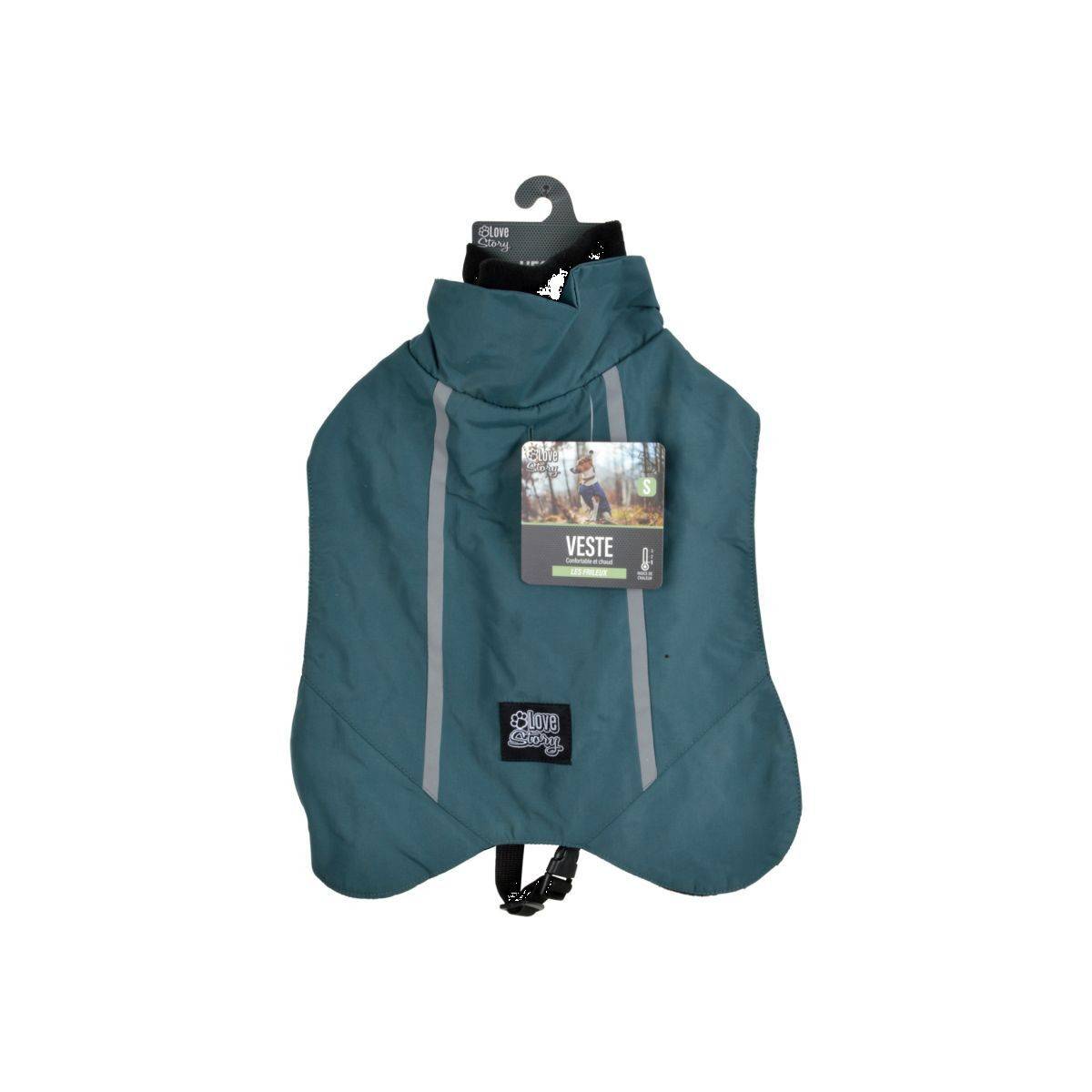 Love Story - Veste Imperméable Chien "Polaire" 30cm Émeraude - Image 9