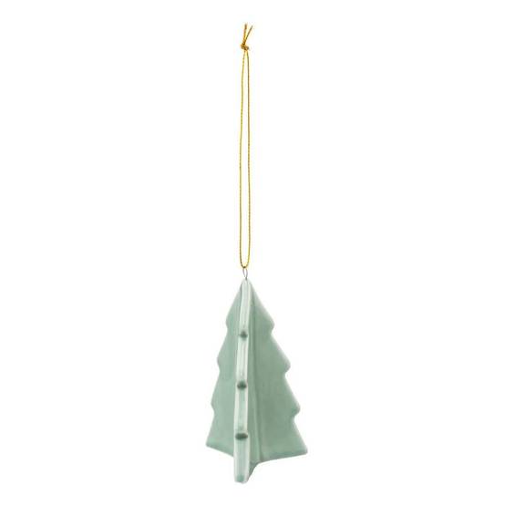 Atmosphera - Sujet de Noël en Céramique "Sapin 3D" 9cm Vert