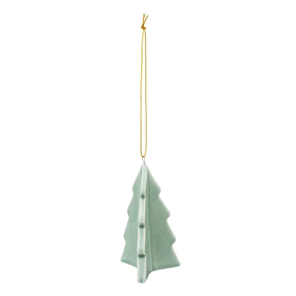 Atmosphera - Sujet de Noël en Céramique "Sapin 3D" 9cm Vert