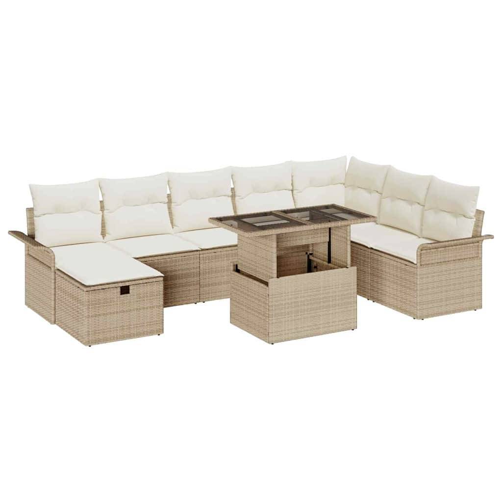 ComfortXL - Ensemble salon de jardin 8 places en polyrotin avec coffre de rangement pour terrasse Beige – ComfortXL Outdoor Living - Image 2