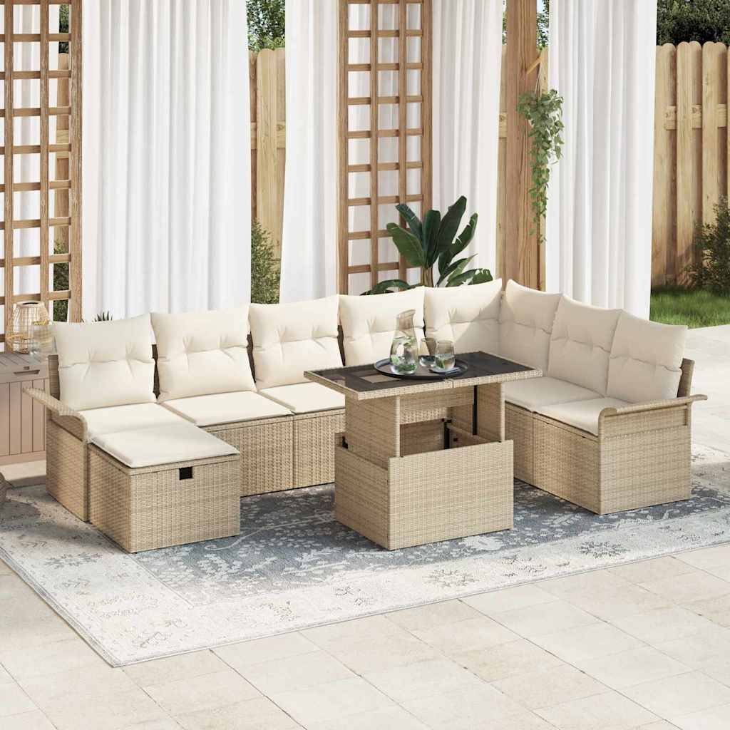 ComfortXL - Ensemble salon de jardin 8 places en polyrotin avec coffre de rangement pour terrasse Beige – ComfortXL Outdoor Living - Image 1