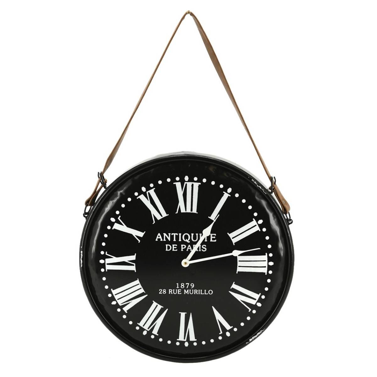 Aubry Gaspard - Horloge en métal noir laqué Antiquités de Paris - Image 1