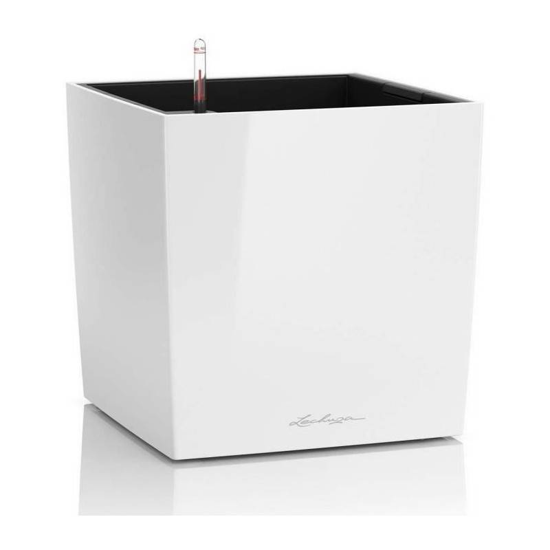 Lechuza - Pot De Fleur - Lec - Cube Premium 50 - Blanc Brillant - Résistant Aux Intempéries Et Aux Uv - Image 1
